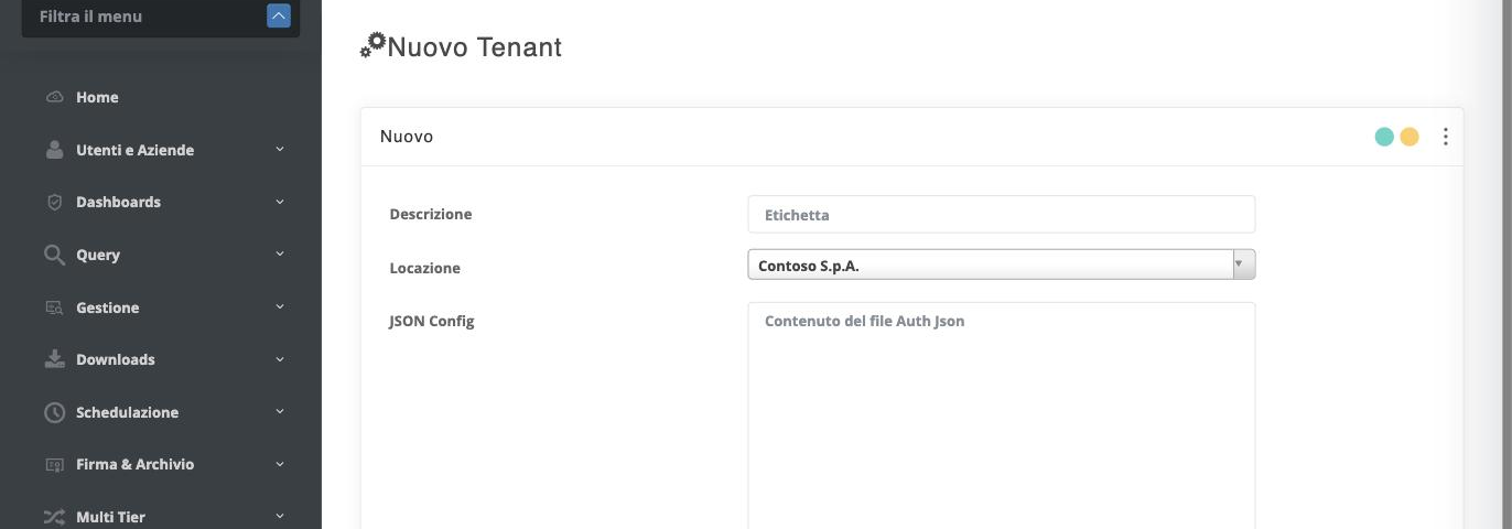Modulo di aggiunta di un tenant Google Workspace