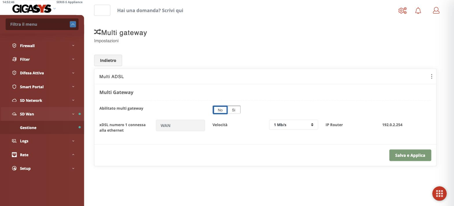 La gestione multi gateway della SD-WAN