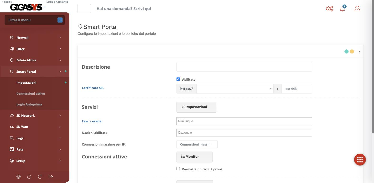 Le impostazioni dello Smart Portal