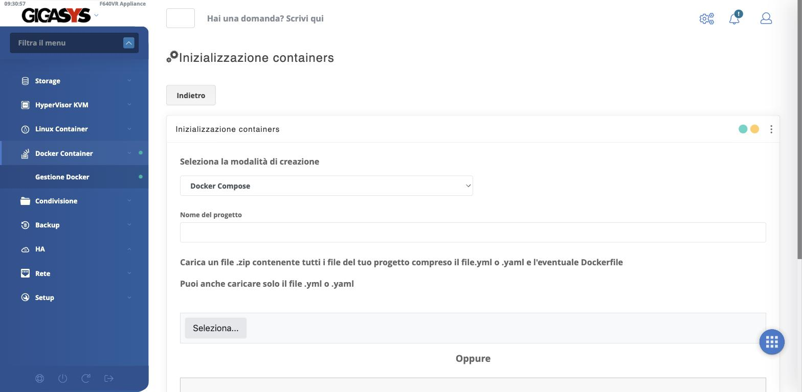 Creazione di un container Docker da Compose